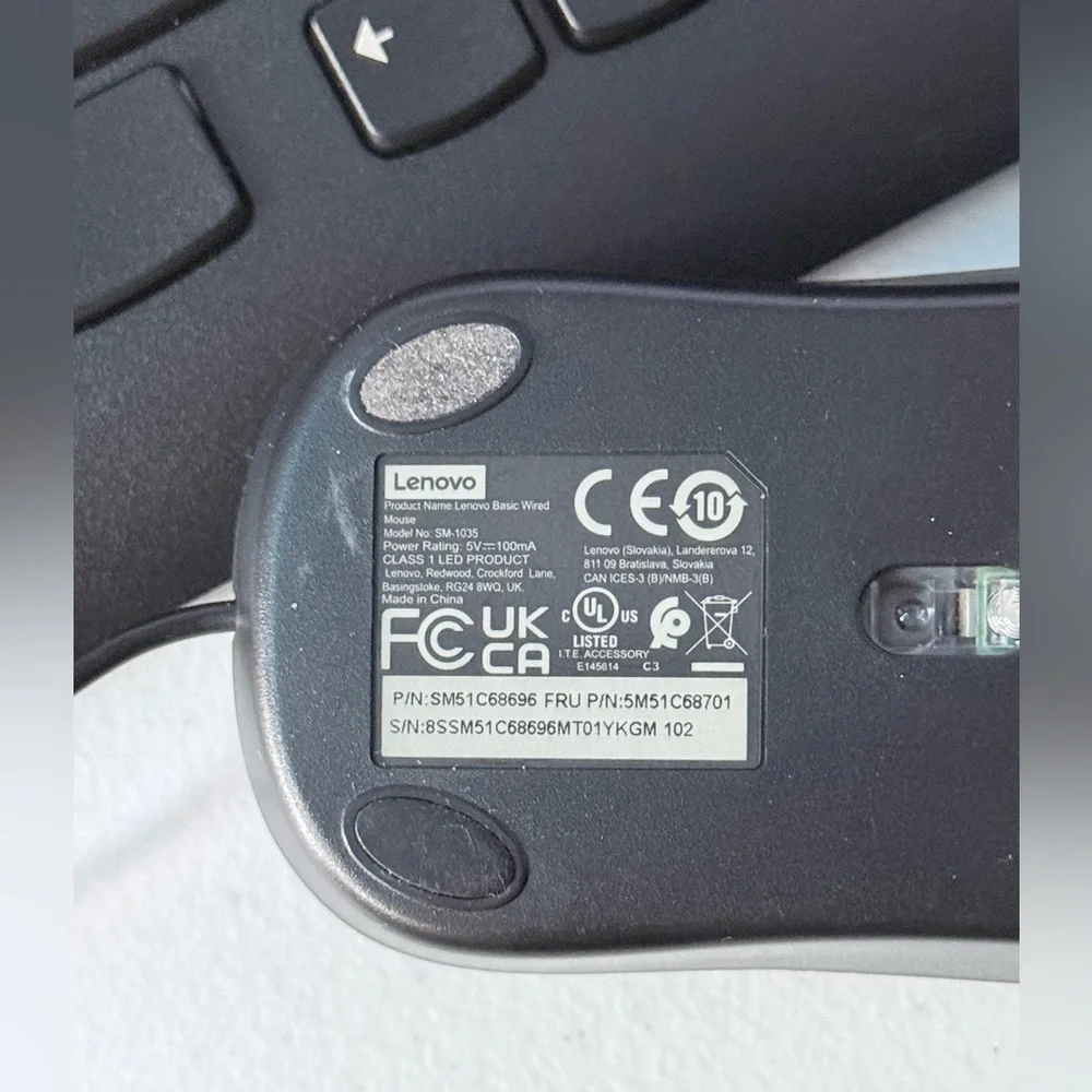 Lenovo Wired Keyboard and Mouse Set - Black